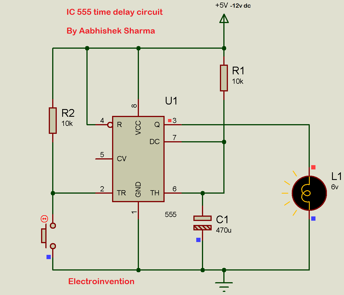 Simple Delay Circuit Diagram