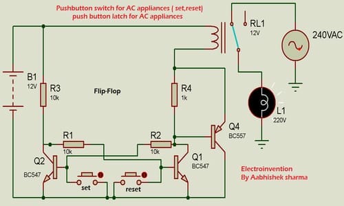 pushbutton latch switch
