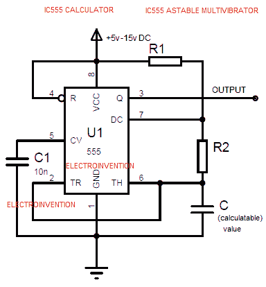 IC555 calculator Online tool