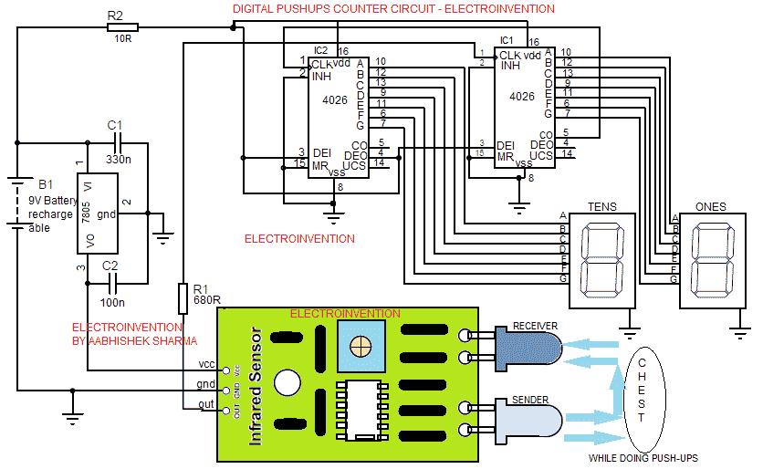 digital electronic pushups counter