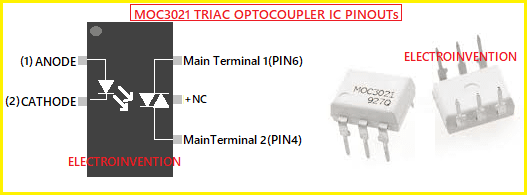 MOC3021 triac ic pinouts